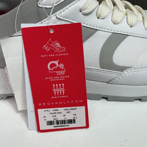 Redvanly Men's Challenge Golf Sneakers Size 12 White & Gray Wind/Water Resistant - Picture 5 of 6